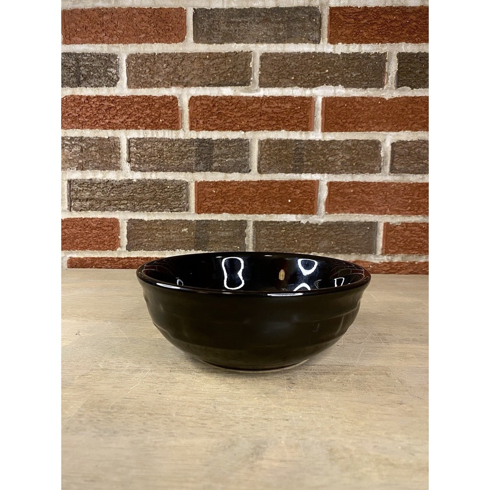 Longaberger WOVEN TRADITIONS 7"‎ Black Soup/Cereal Bowls